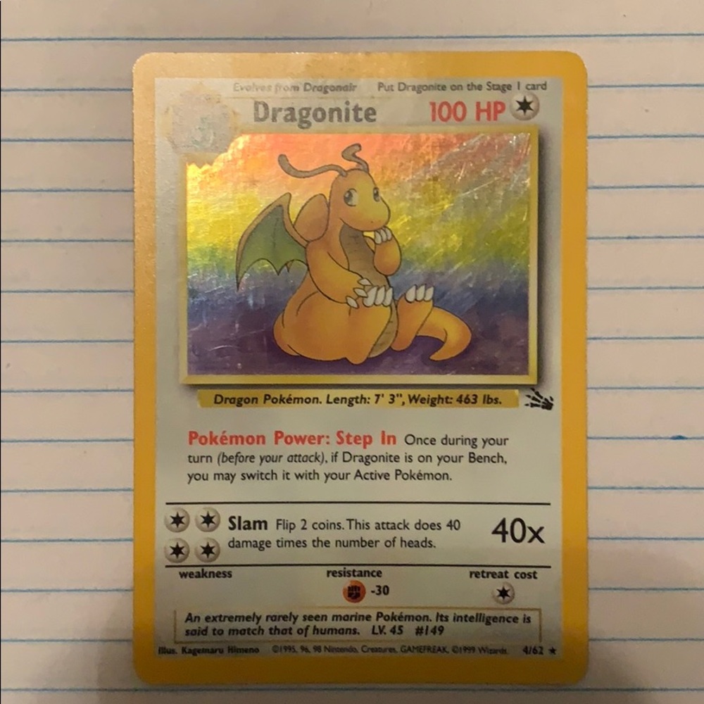 1995 Dragonite Pokémon Card 4/62